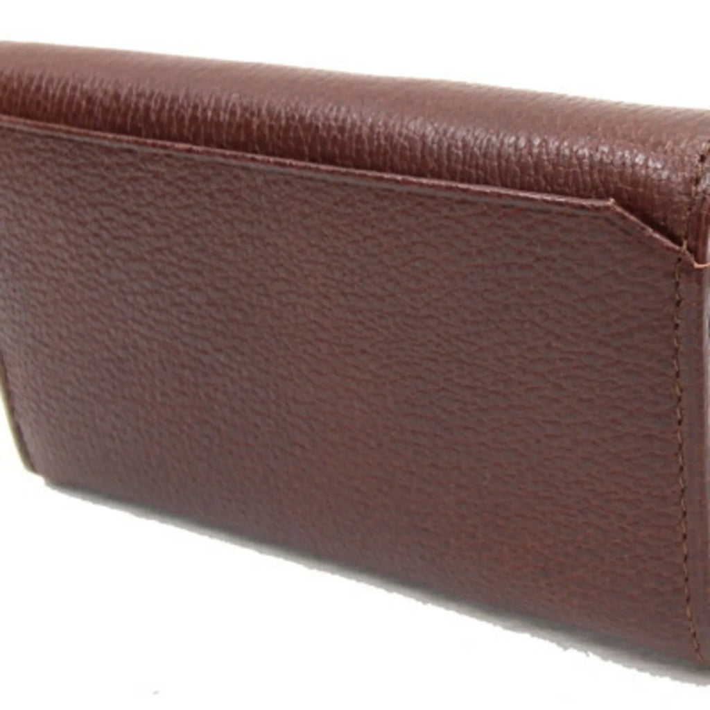 Pre-Owned Burberry 5 Key Case MS152 Dark Brown Leather Check Coin Holder BURBERRY (Good)