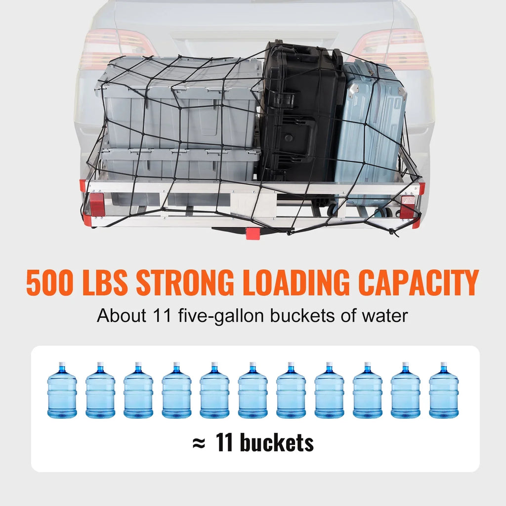 SKYSHALO 500lb Hitch Mount Cargo Carrier 47 x 20 x 6 in Aluminum For 2" Receiver