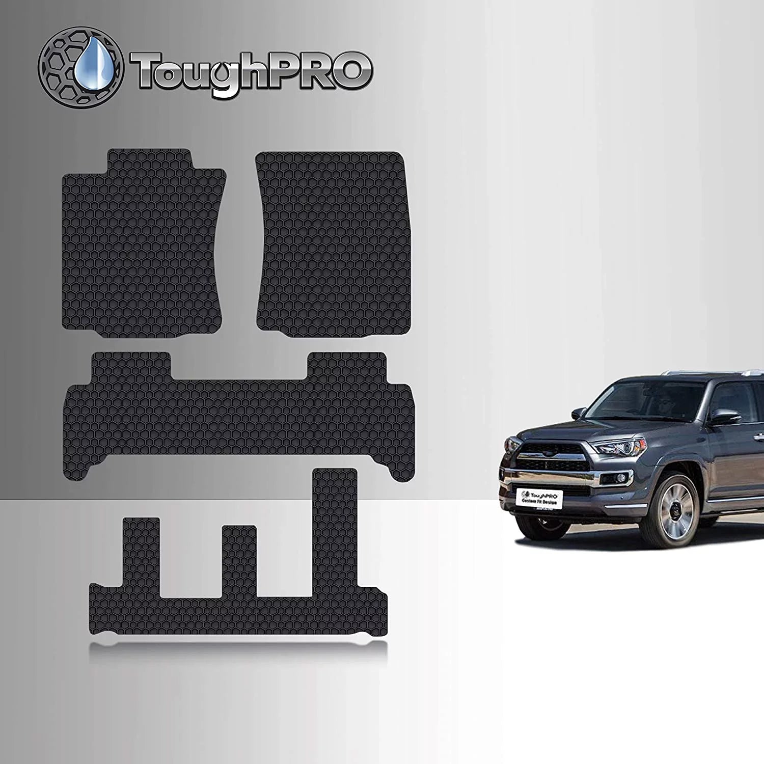 TOUGHPRO Floor Mat Accessories 1st + 2nd + 3rd Row Compatible with Toyota 4Runner - All Weather - Heavy Duty - 2021