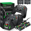 Beboncool Xbox Charger Station with 4 x 5220mWh Rechargeable Battery Pack for Xbox Series X Controller,Black