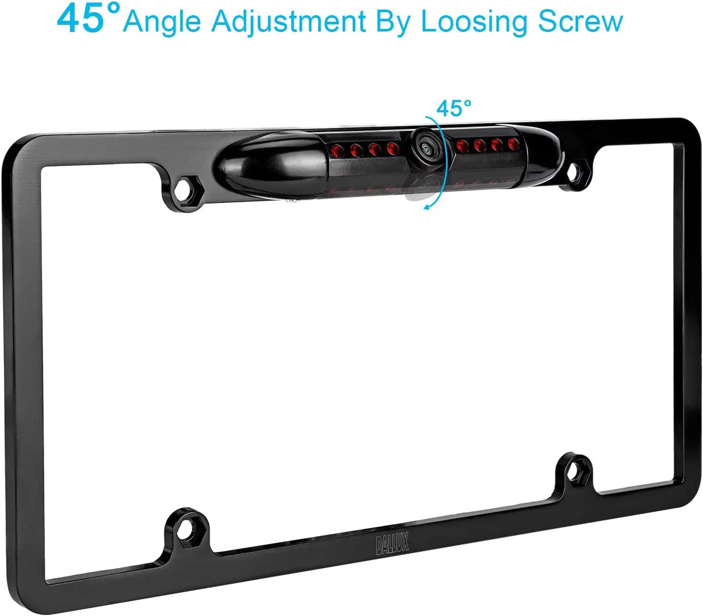 Backup Camera Rearview License PLatitudee Frame for Jensen CAR8000 Black