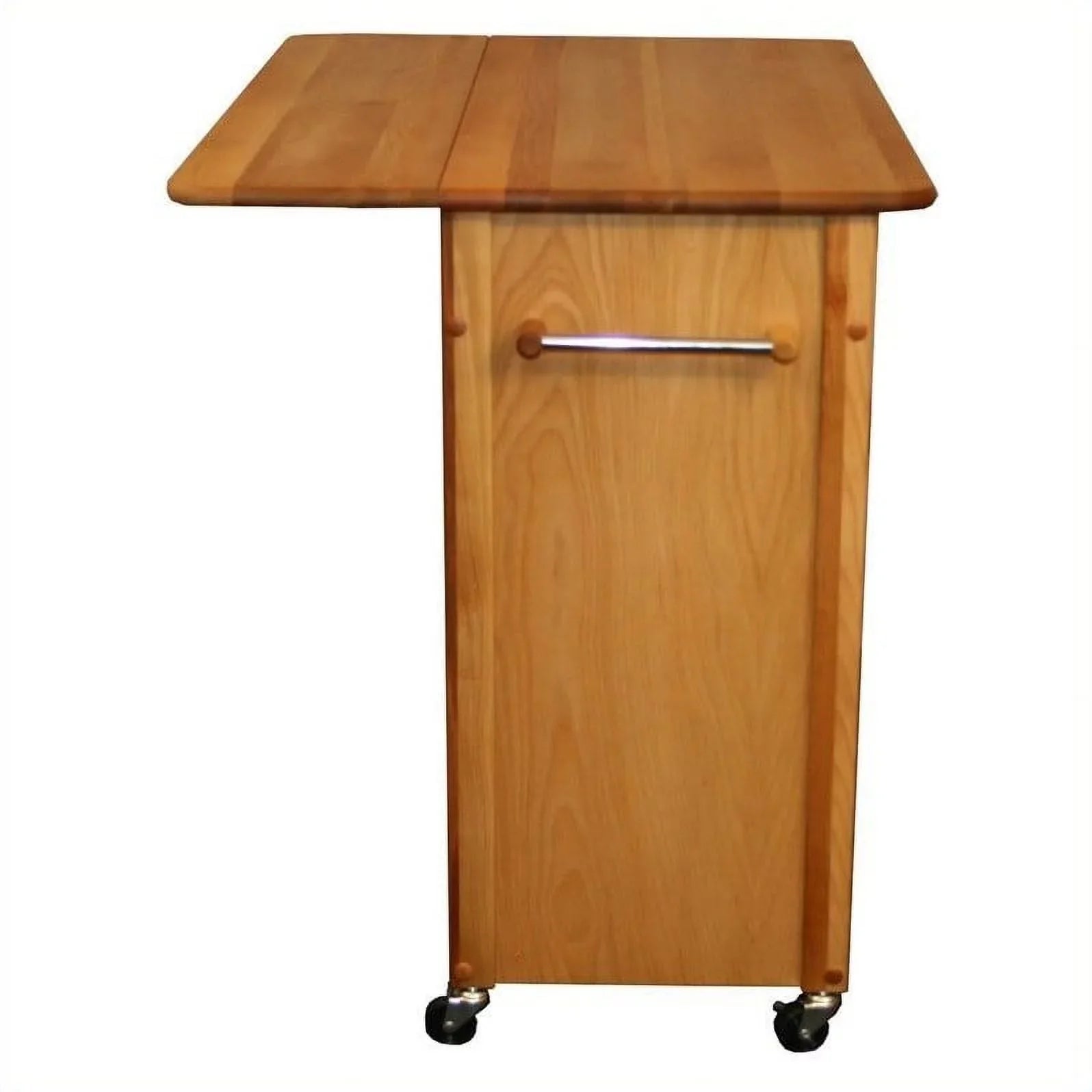 Pemberly Row 44" Wood Butcher Block Drop Leaf Kitchen Island in Brown