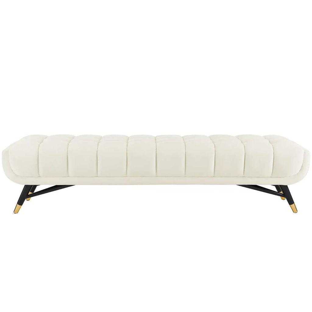 Modway Adept Performance Velvet Bench in Ivory