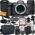 Canon EOS R6 Mirrorless Digital Camera with RF 24-105mm STM + 75-300mm Lens + Mount Adapter + SanDisk 64GB + ZeeTech Accessory