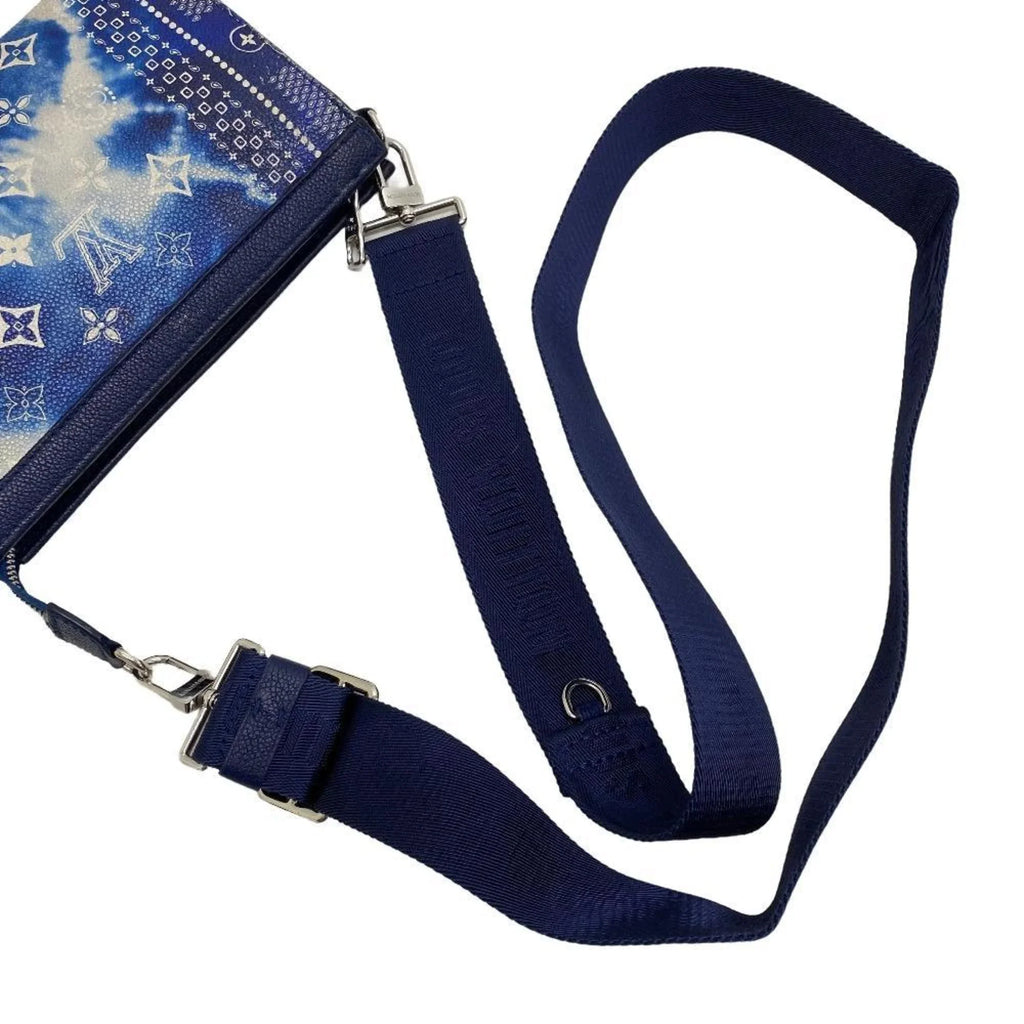 Pre-Owned LOUIS VUITTON M81431 Gaston Wearable Wallet Monogram Bandana Shoulder Bag Blue Men's (Fair)