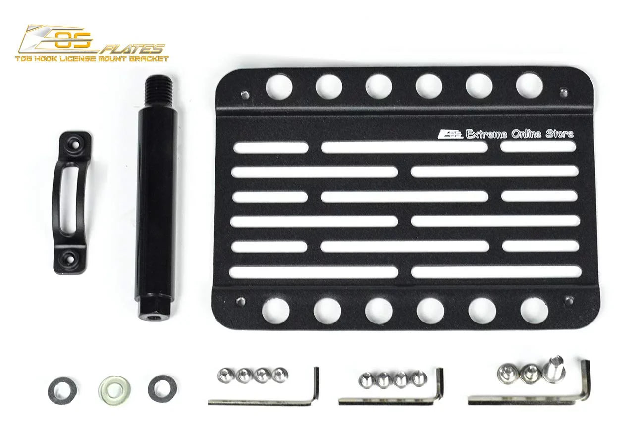 Extreme Online Store Replacement for 2009-2015 Mazda Miata NC | EOS PLatitudee Version 1 Mid Sized Front Bumper Tow Hook License Relocator Mount Bracket Tow-230