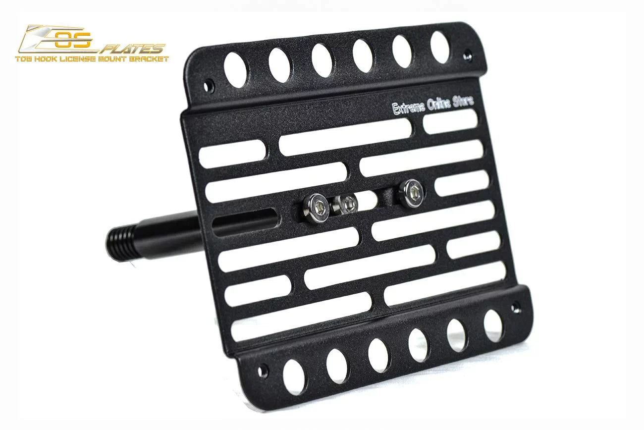 Extreme Online Store Replacement for 2009-2015 Mazda Miata NC | EOS PLatitudee Version 1 Mid Sized Front Bumper Tow Hook License Relocator Mount Bracket Tow-230