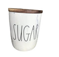 Rae Dunn Home SUGAR Canister Marble with wood lid (SMALL size)