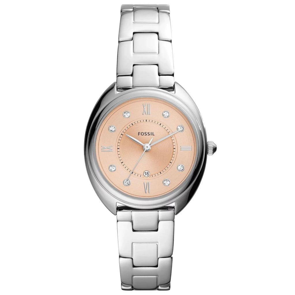 Fossil  Gabby Crystal Accents Rose Gold Tone Dial Quartz Womens Watch, Black