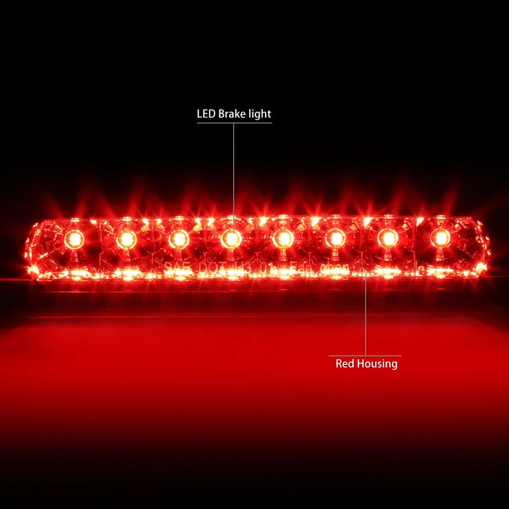 DNA Motoring 3BL-4RUNNER03-LED-RD For 2003 to 2009 Toyota 4Runner N210 Rear LED 3rd Third Tail Brake Light Stop Lamp Red Housing 04 05 06 07 08