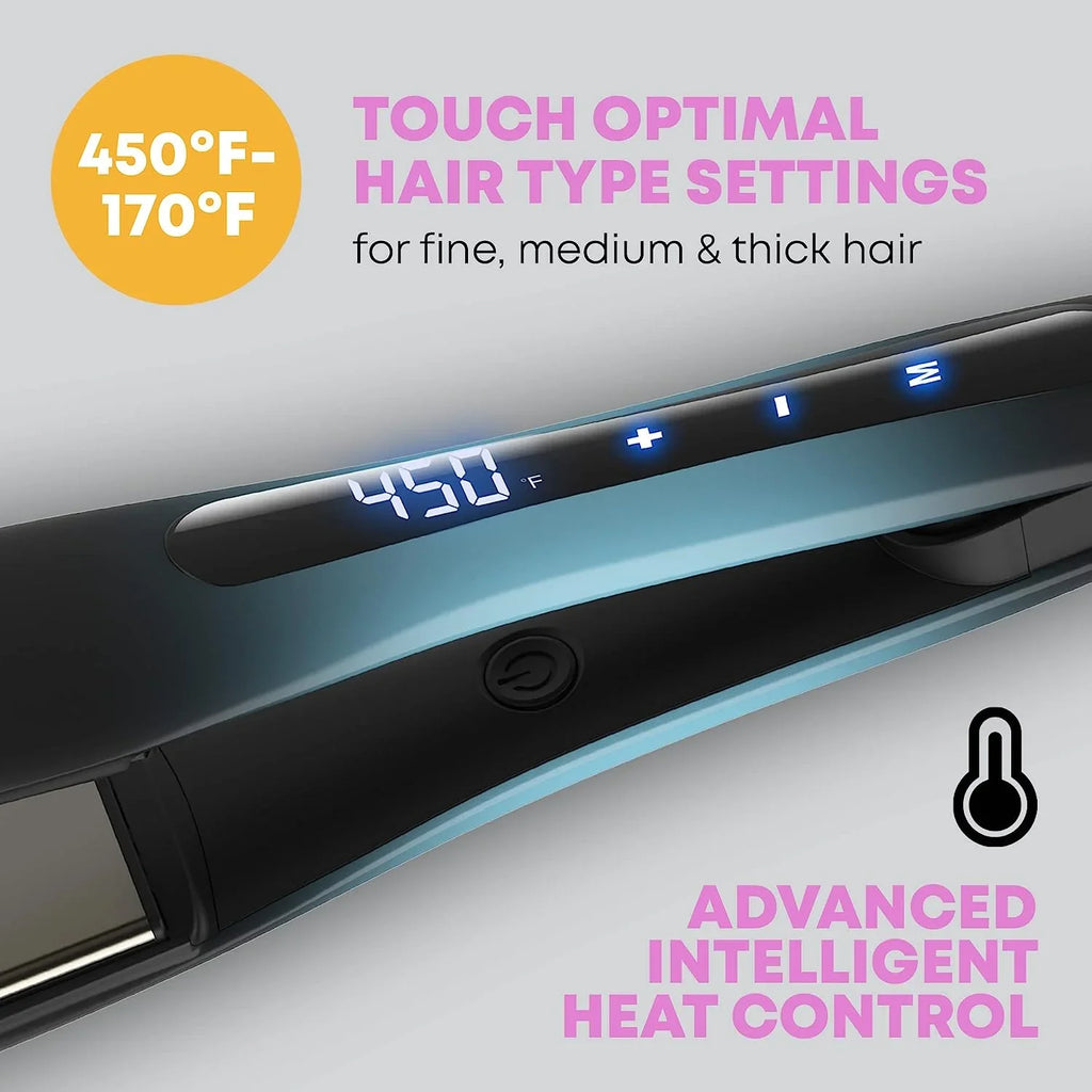 Revamp Progloss Wide Ultra X Shine 1.5-Inch FLatitude Iron Hair Straightener – Ceramic Hair Straightener with Keratin, Argan & Coconut Oil Infpre-owned Ceramic & Ionic PLatitudees, Ideal for Long, Thick, Curly Hair