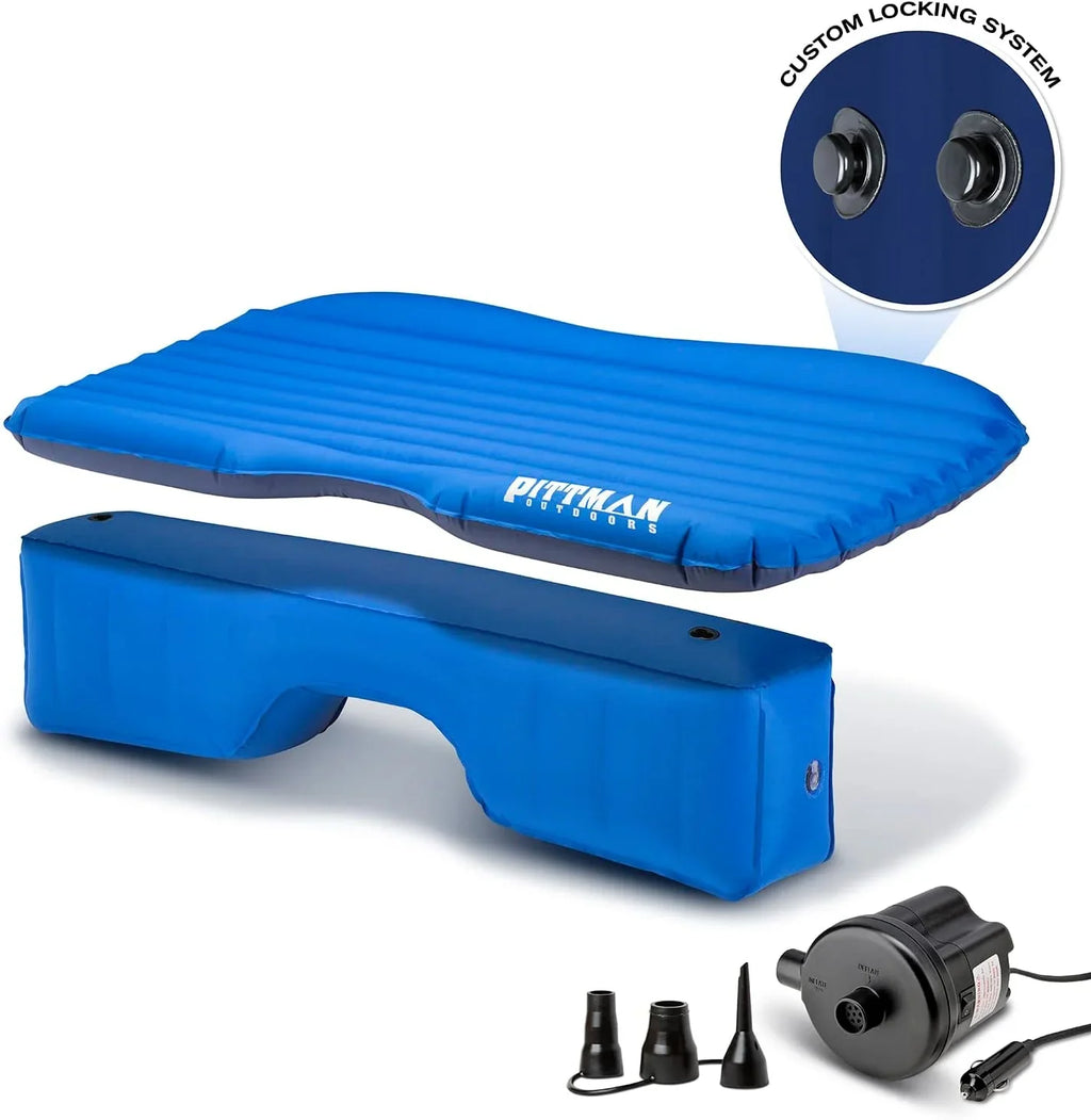 Pittman Outdoors PPI-BLU-TRKMAT InfLatitudeable Fabric Rear Seat Truck Air Bed Mattress | 5 Feet In Length | Fits Full-Sized Trucks And 's, Blue