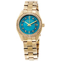 Caravelle Teal Dial Stainless Steel Ladies Watch 44M109