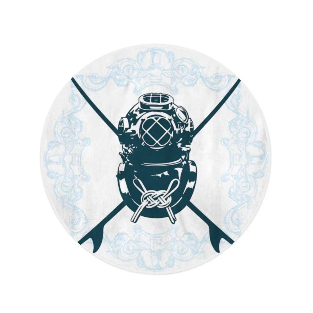 SIDONKU 60 inch Round Beach Towel Blanket Surfboard Surf Shield Diving Suit Activity Antique Aqualung Classic Travel Circle Circular Towels Mat Tapestry Beach Throw