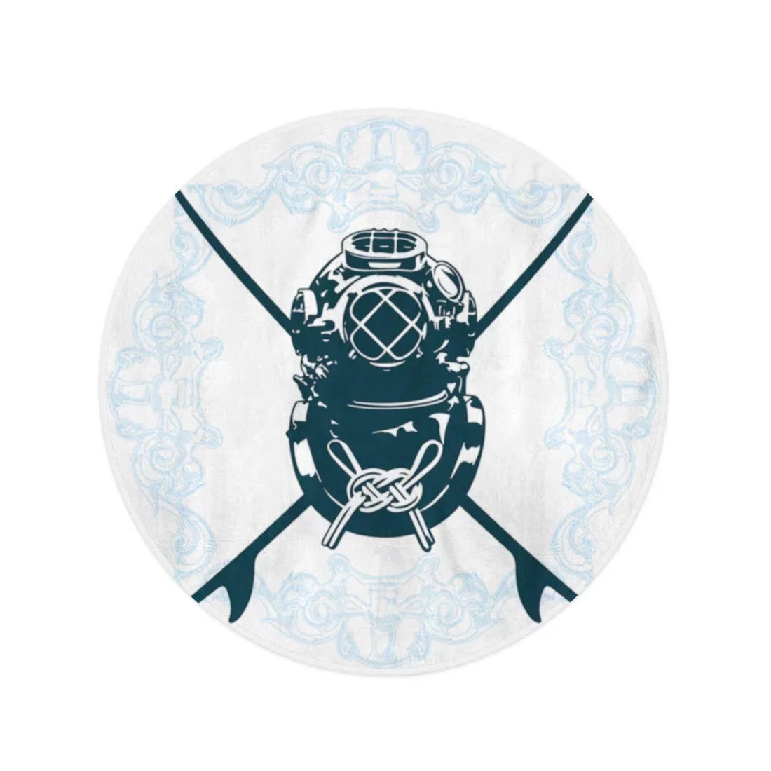 SIDONKU 60 inch Round Beach Towel Blanket Surfboard Surf Shield Diving Suit Activity Antique Aqualung Classic Travel Circle Circular Towels Mat Tapestry Beach Throw
