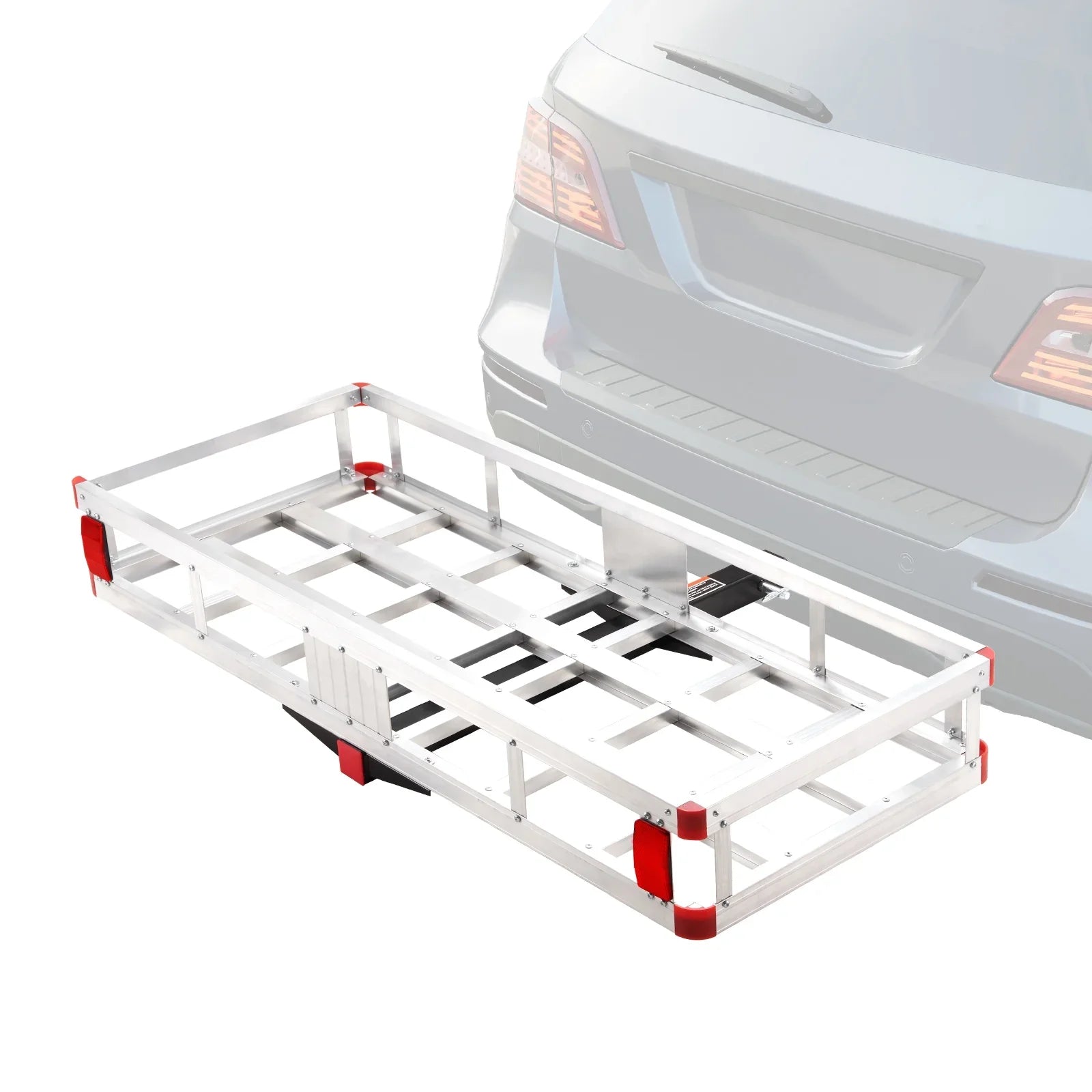 SKYSHALO 500lb Hitch Mount Cargo Carrier 47 x 20 x 6 in Aluminum For 2" Receiver