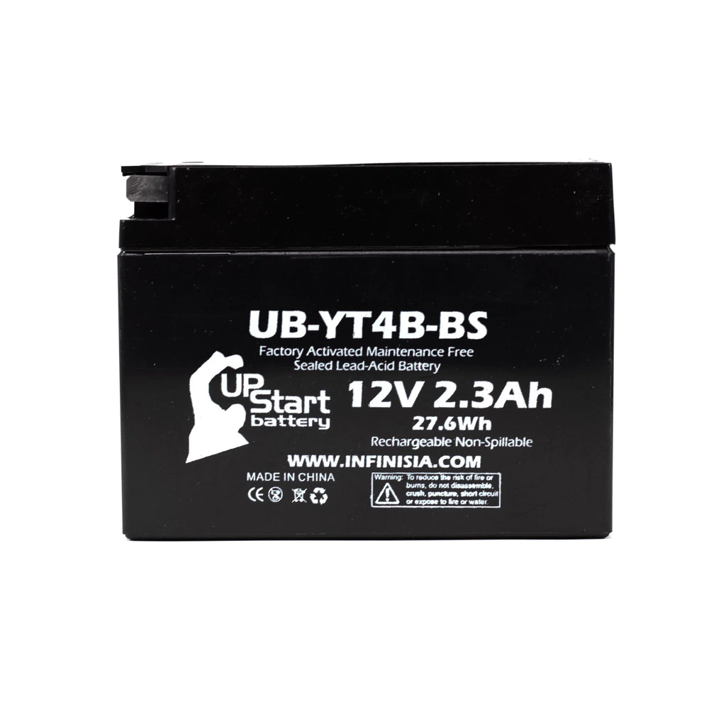 3-Pack UpStart Battery Replacement for 2012 Yamaha SR400 (FI) 400CC Factory Activated, Maintenance Free, Motorcycle Battery - 12V, 2.3Ah, UB-YT4B-BS