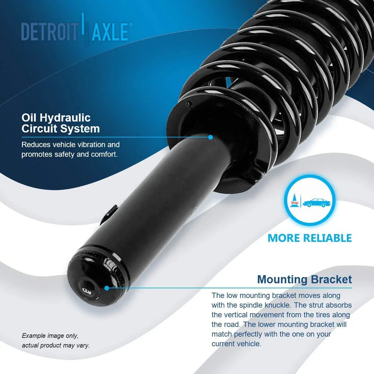 Detroit Axle - Front Struts for 1997-2001 Honda CR-V Complete 2 Struts w/Coil Spring 1998 1999 2000 Replacement Quick Install Ready Struts Assembly