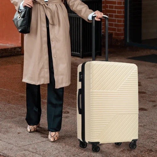 Zateety Hardshell Luggage Sets 3 Piece double spinner 8 wheels Suitcase with TSA Lock Lightweight 20''24''28''