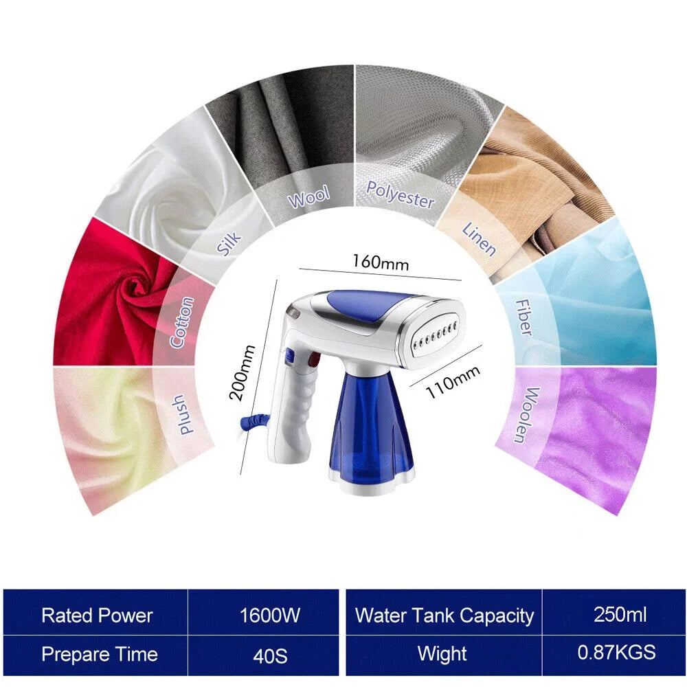 Steamer for Clothes, 30s Heat up Handheld Clothes Steamer, Portable Garment Steamer Fabric Wrinkles Remover, Travel Steamer for Clothes, Curtains and Toys