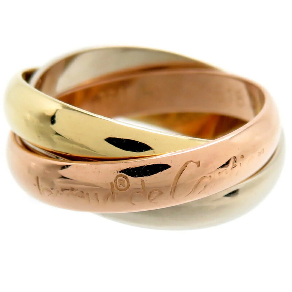 Pre-Owned Cartier #50 Trinity Ladies Ring, 750 Yellow Gold, Size 10 (Good)