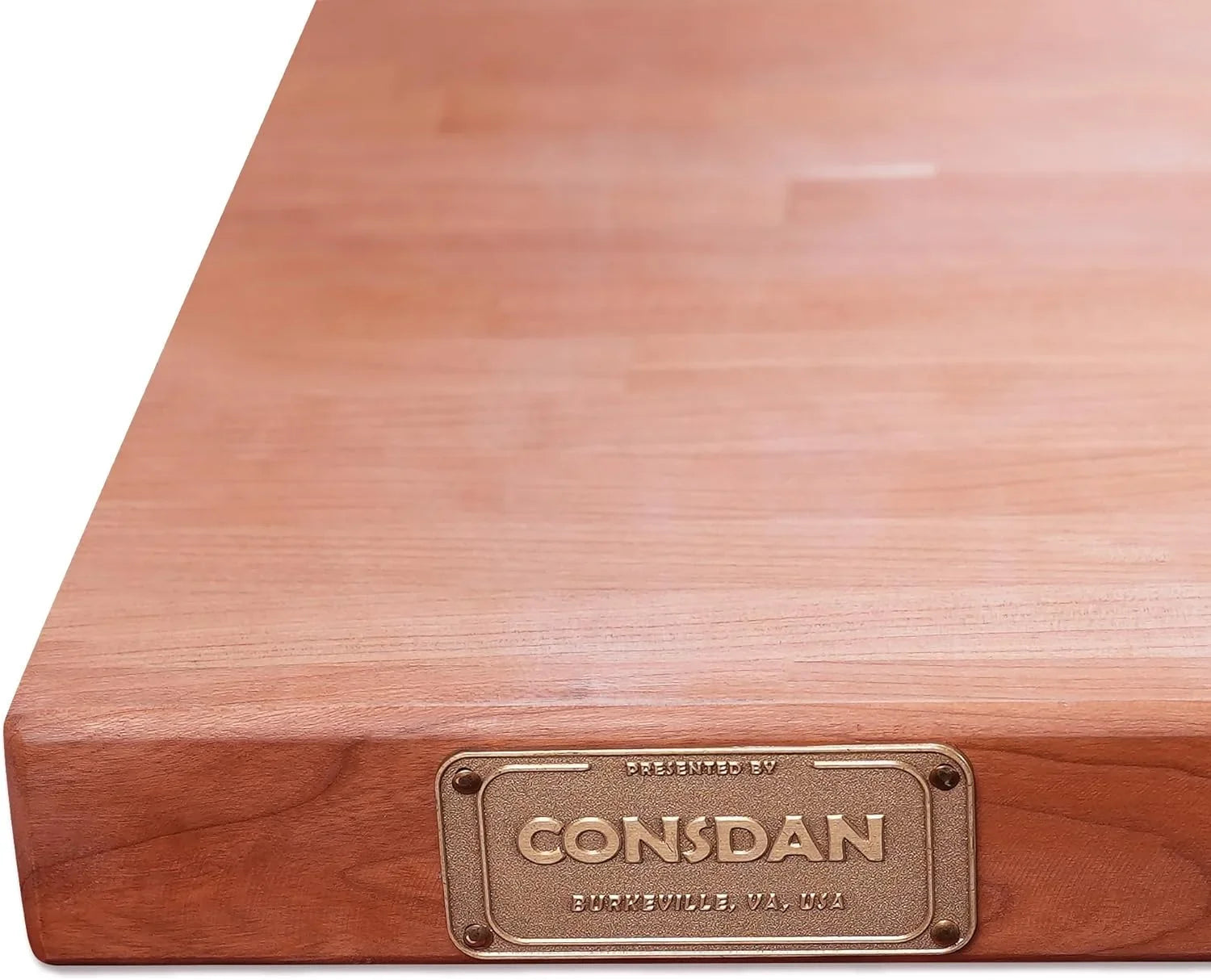 Butcher Block Counter Top, Grown Cherry Solid Hardwood Countertop, Wood Slabs For Kitchen, Reversible, Both Side Polished, Prefinished With Food-Safe Oil, 1.5" Thickness, 24" L X 25" W