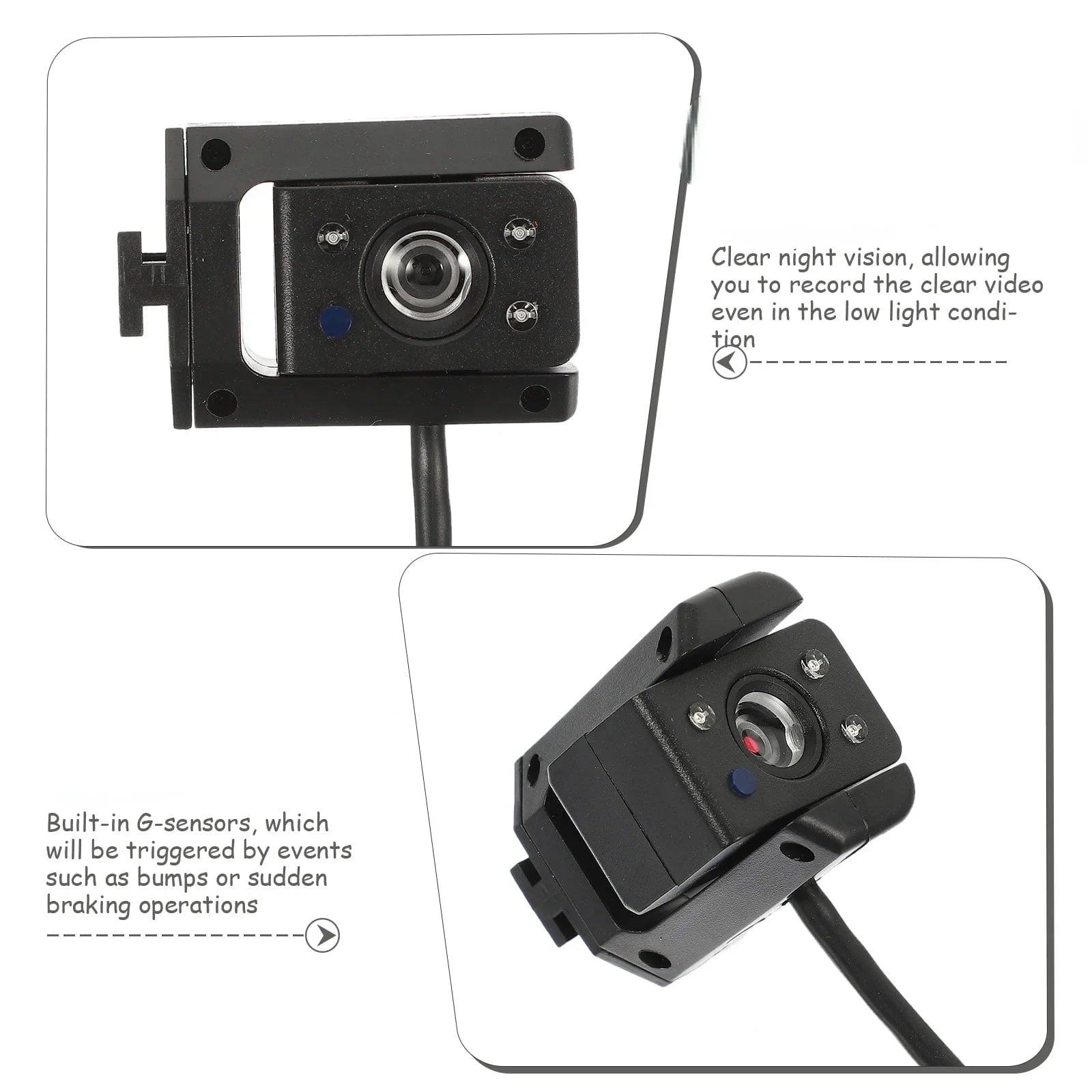 Cheefull 1080P Car Video Recorder Camera, Vehicles Recorder Driving Recorder Camera Dual Lens Car Reverse Camera