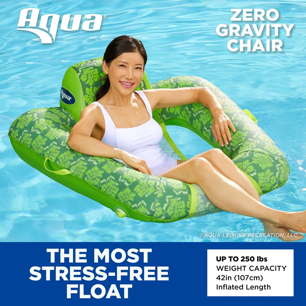 Aqua Leisure Campania 2in1 Lounger, Floral &  Zero Gravity Pool Float