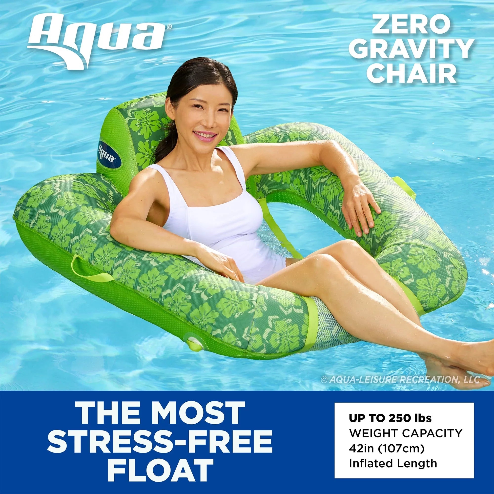Aqua Leisure Campania 2in1 Lounger, Floral &  Zero Gravity Pool Float