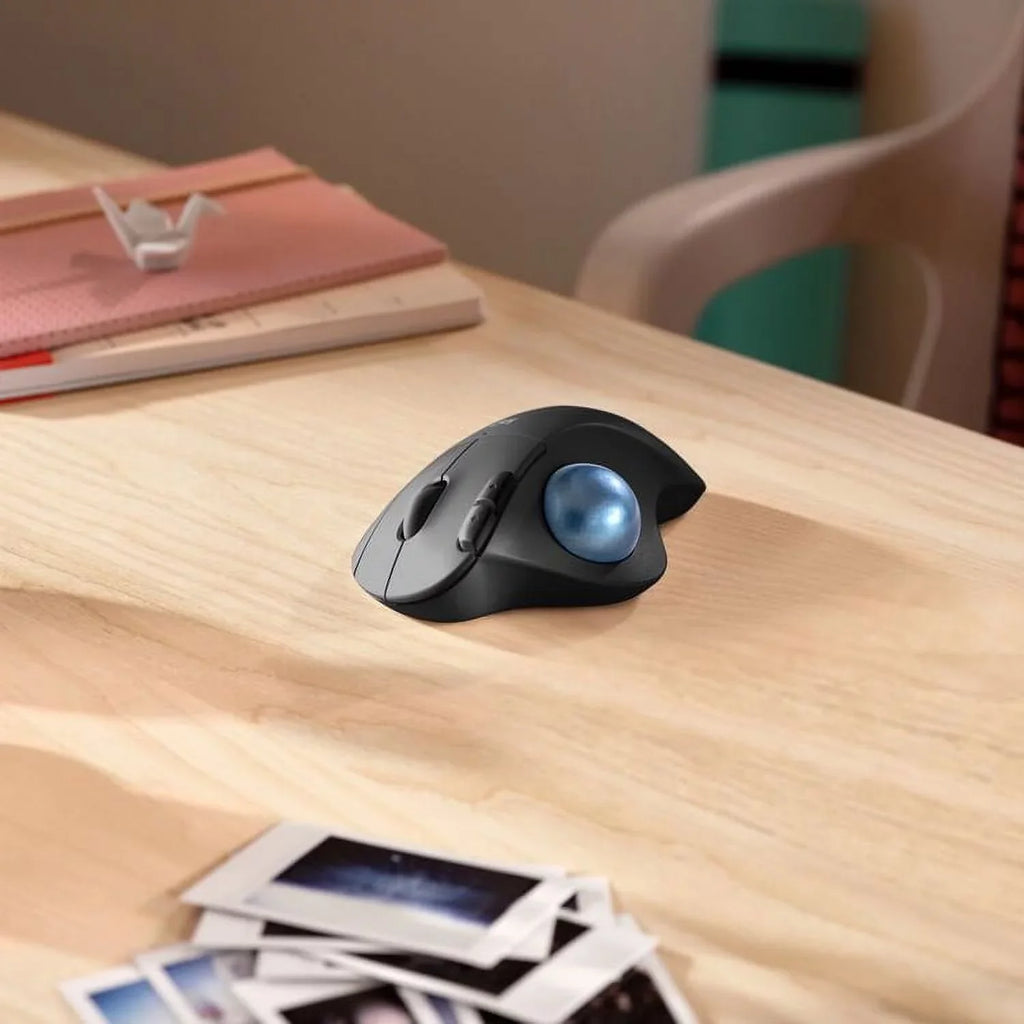 Logitech Ergonomic Wireless Trackball Mouse, Easy Thumb Control, Smooth Tracking, Black