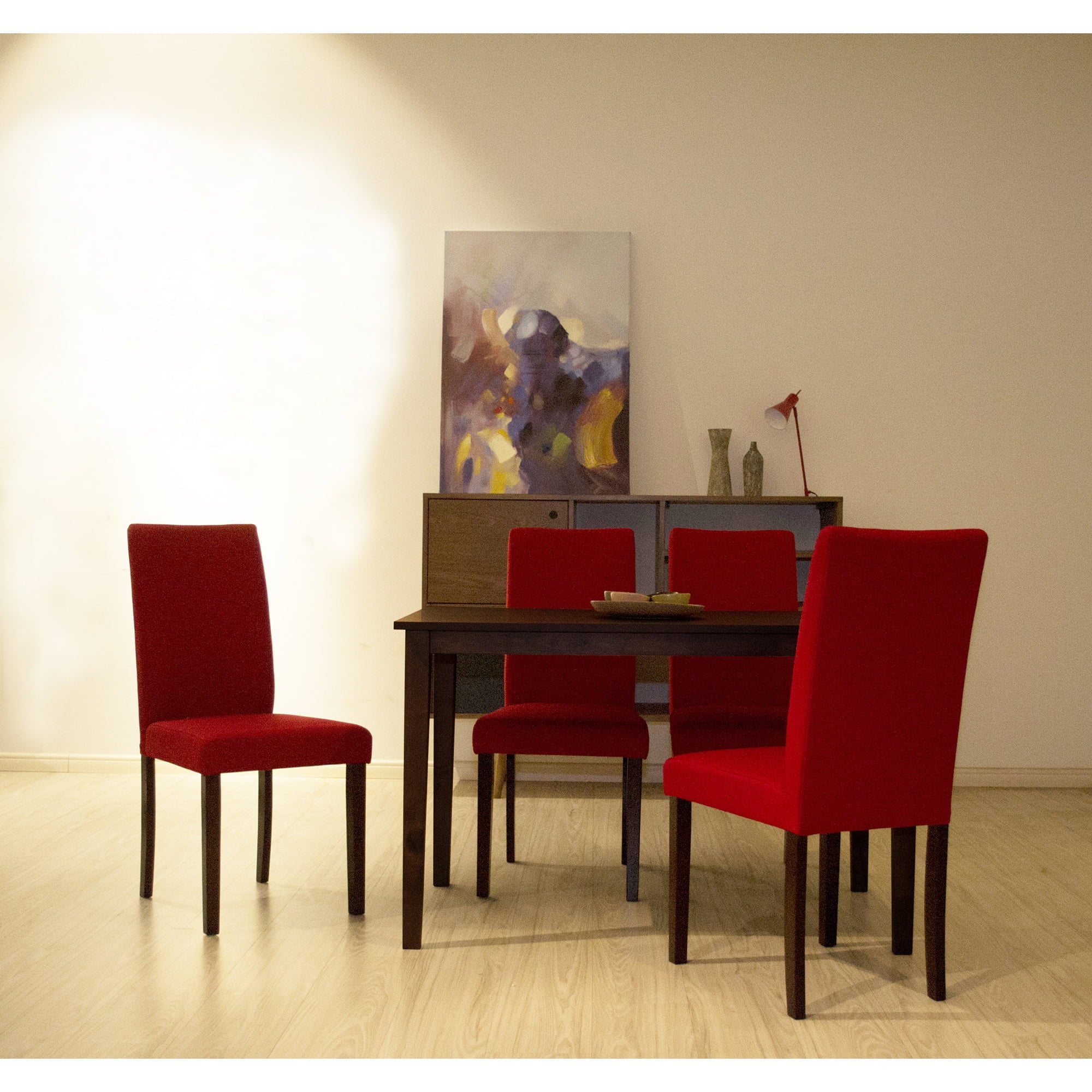 Warehouse of Tiffany Shino Crimson Linen 39-inch Set of 2 Dining Chairs
