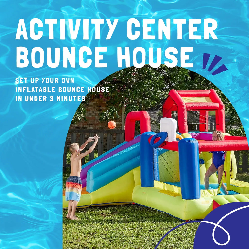 Banzai Outdoor Bounce House with Slide, Climbing Wall & 2 Sports Activities