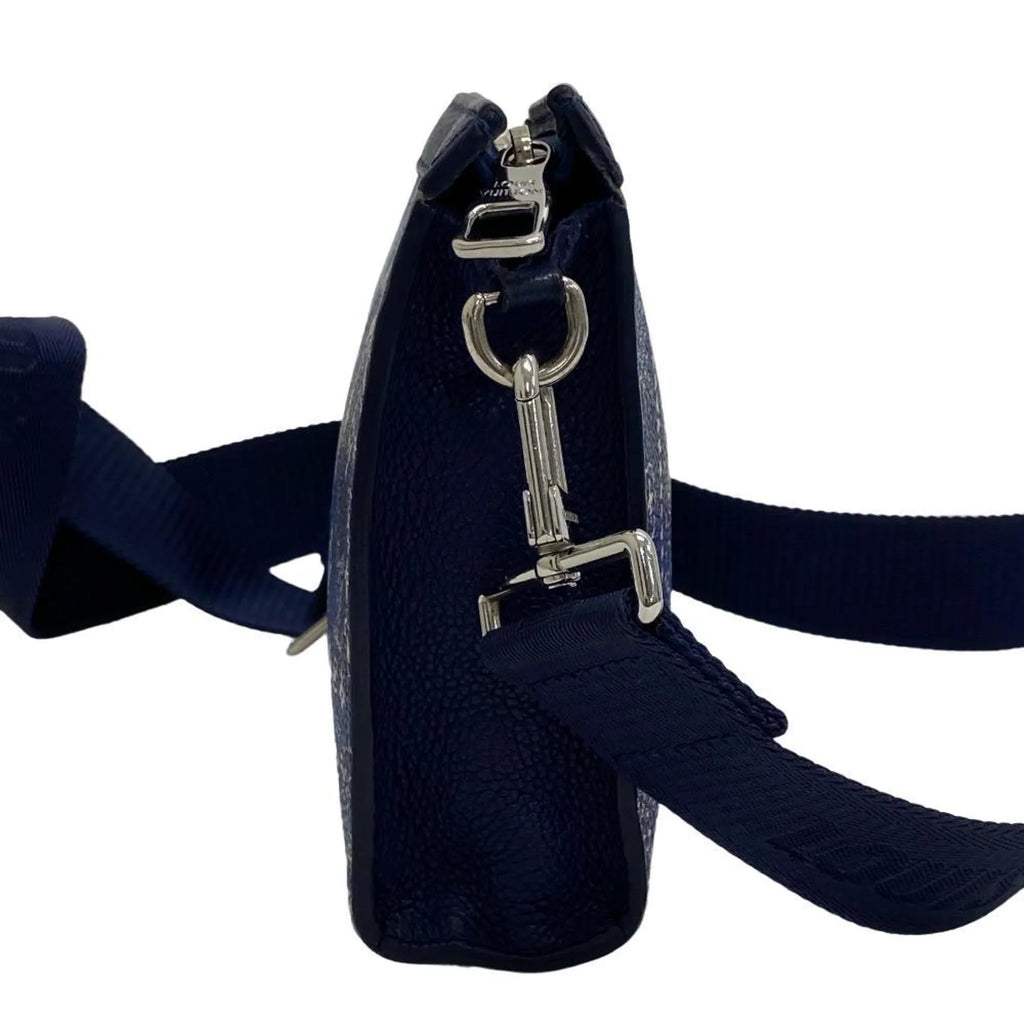 Pre-Owned LOUIS VUITTON M81431 Gaston Wearable Wallet Monogram Bandana Shoulder Bag Blue Men's (Fair)