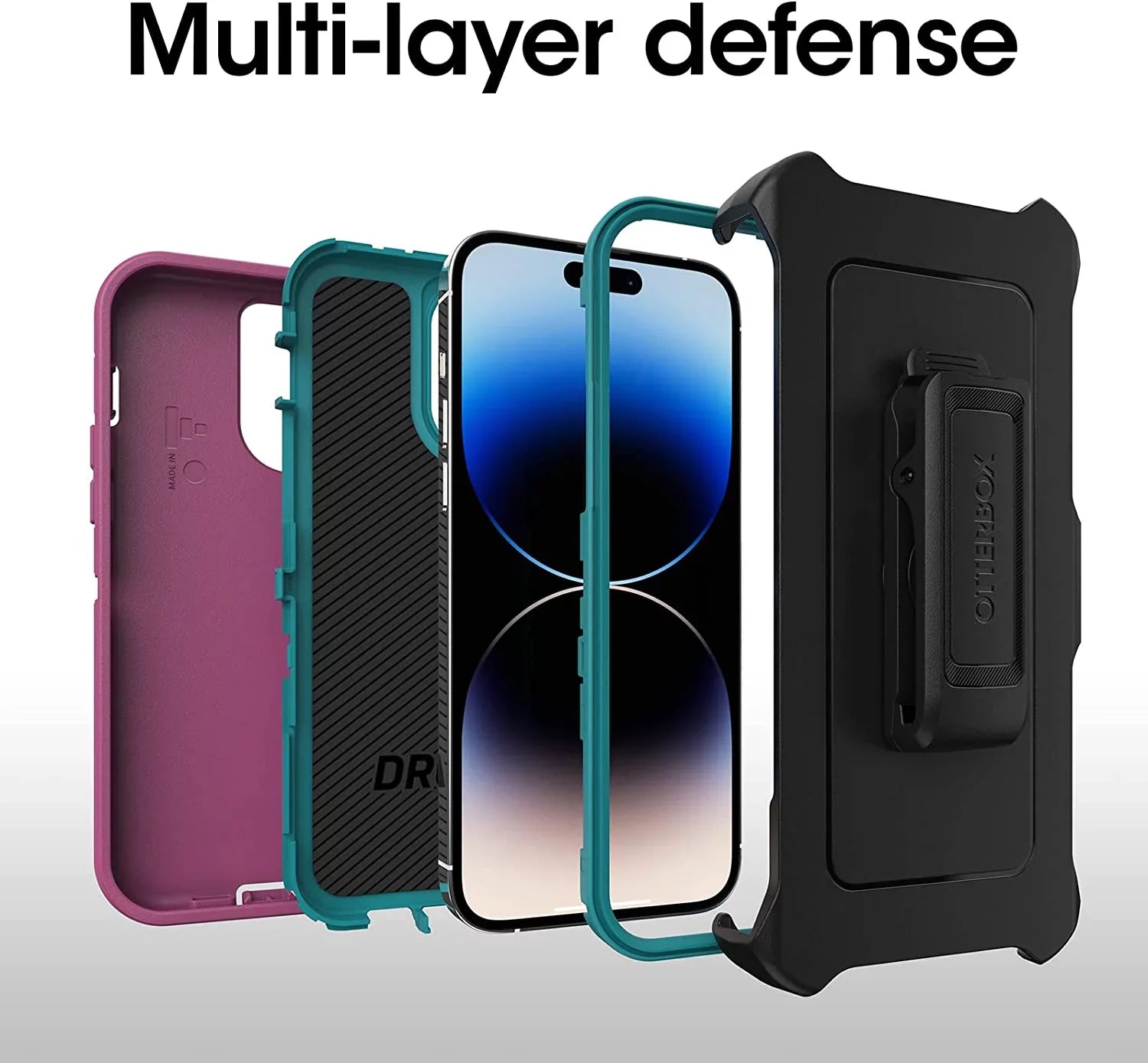 OtterBox DEFENDER SERIES Case & Holster for iPhone 14 Pro Max - Canyon Sun Pink