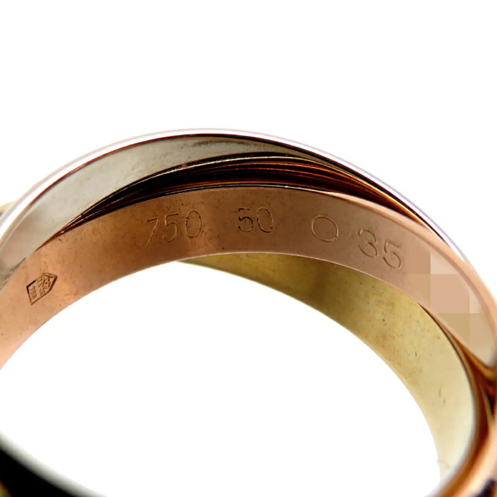 Pre-Owned Cartier #50 Trinity Ladies Ring, 750 Yellow Gold, Size 10 (Good)