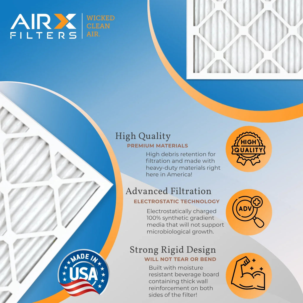 14x25x1 Air Filter MERV 8 Comparable to MPR 700 & FPR 5 Electrostatic Pleated Air Conditioner Filter 6 Pack HVAC AC Premium USA Made 14x25x1 Furnace Filters by AIRX FILTERS WICKED CLEAN AIR.