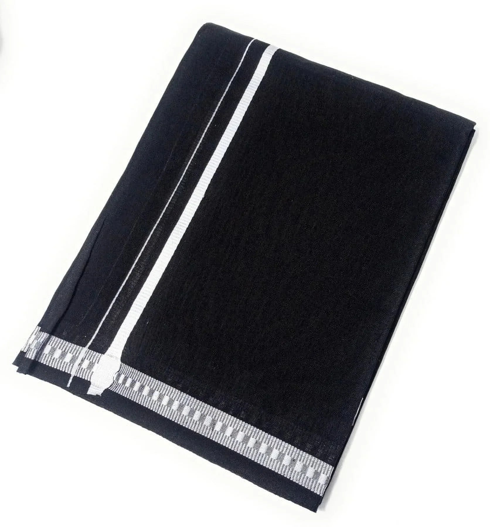 Men's Lungi Sarong Black Pure Cotton Tehmad Shower Swim Suit White Beach Wrap