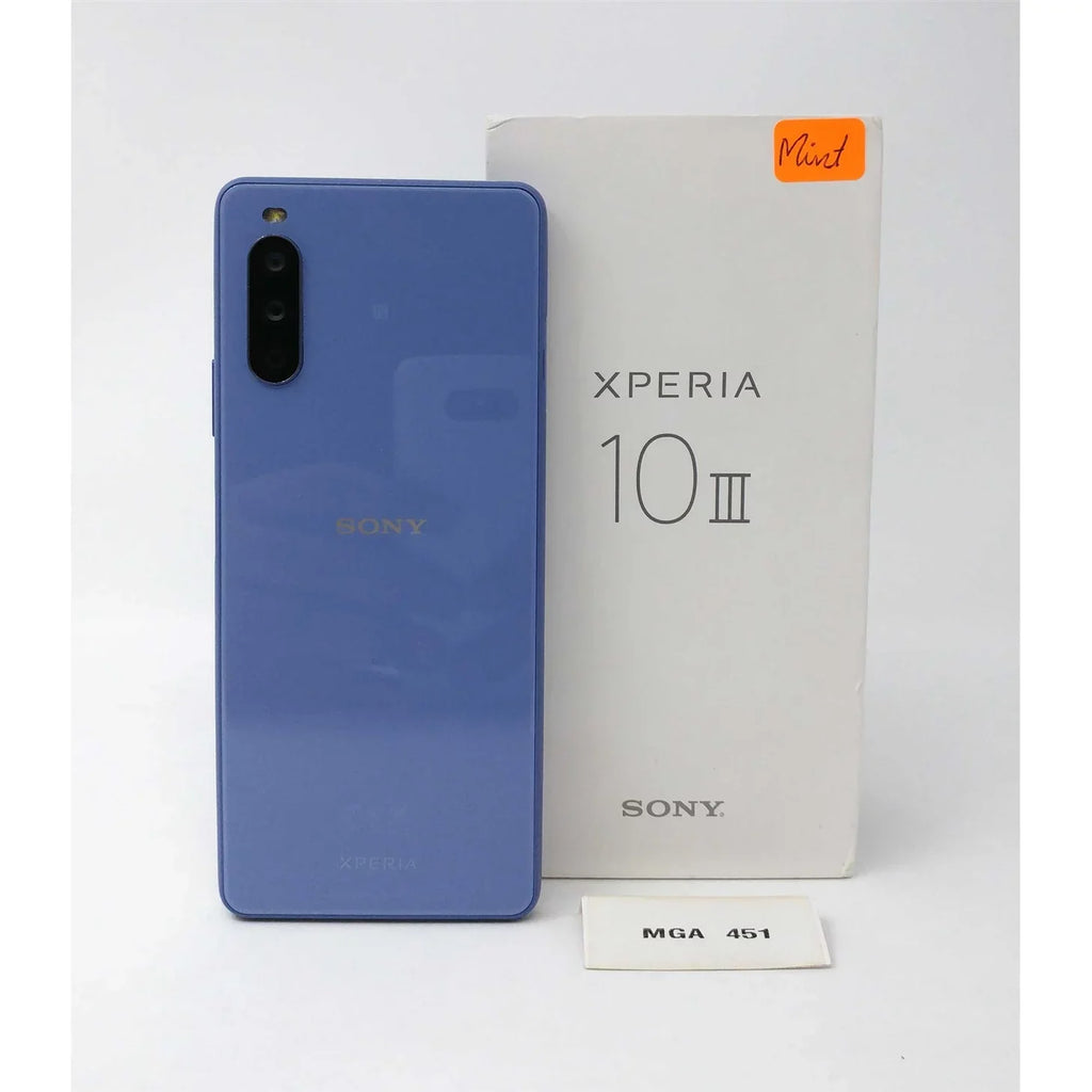 Pre-Owned Sony Xperia 10 III 5G 128GB XQ-BT52 6GB RAM GSM Factory Unlocked Smartphone - Blue (Like New)