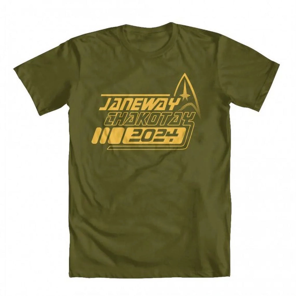 GEEK TEEZ Jabrand neway Chakotay 2024 Original Artwork Inspired by Star Trek Men's T-shirt Military Green Medium