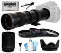 420mm-1600mm f8.3 HD Telephoto Lens Bundle for Canon EOS 7D 6D 5D Mark II II 2 3