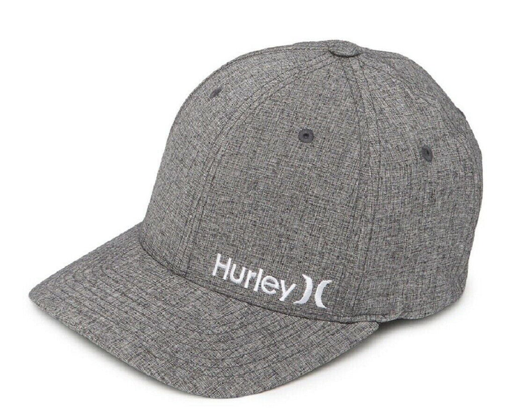 Hurley Men's Corp Textures Flex Fit Hat Cap (Small/Medium, Light Grey)
