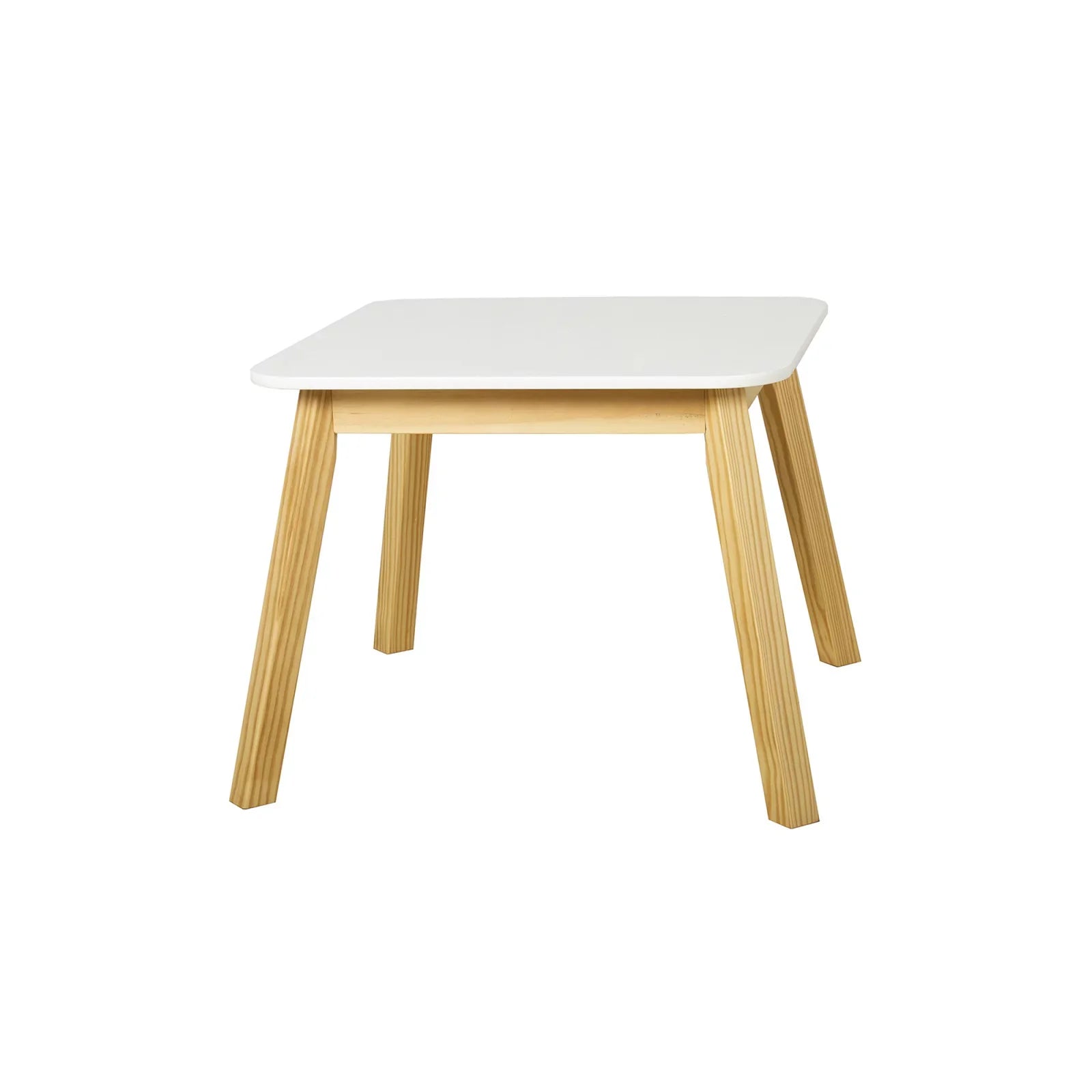5 Piece Kids Table and Chair Set Toddler Table Cartoon Animals Kids  Wood Table with 4 Chairs Set for Learning Playing Crafts Drawing White