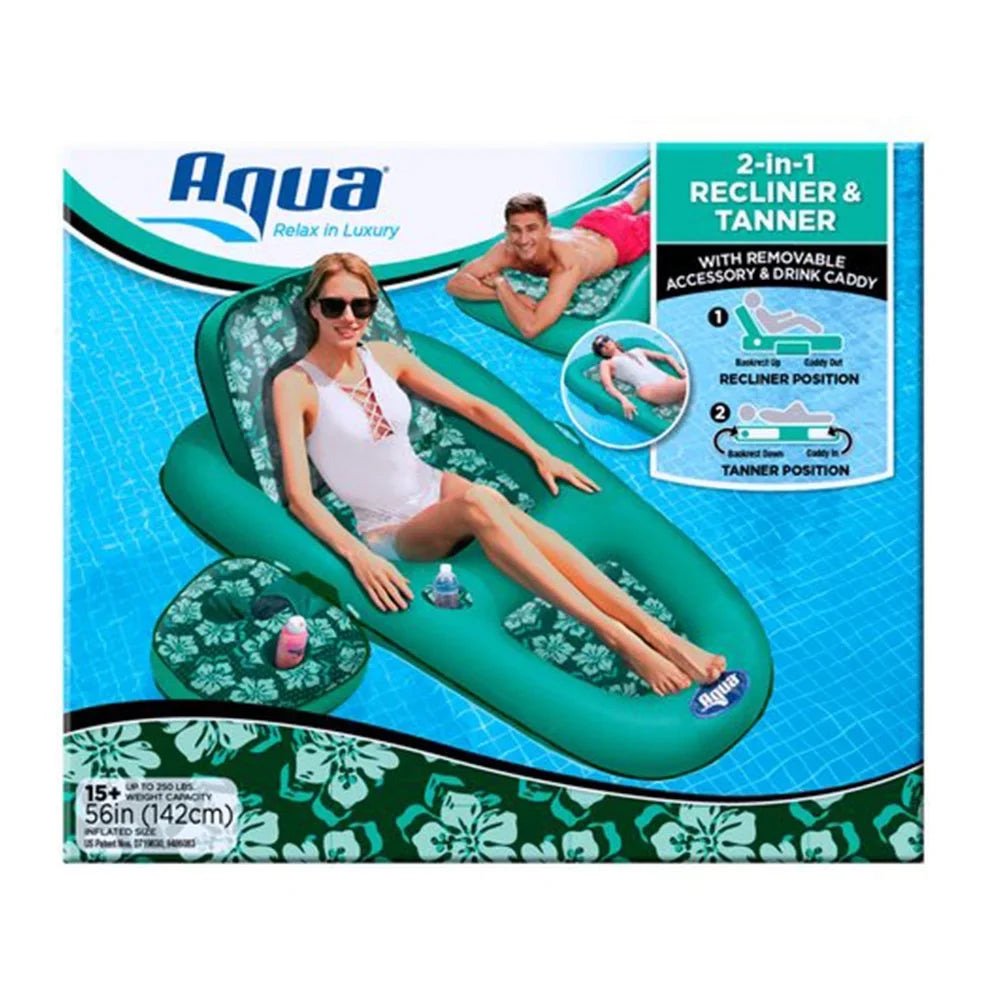 Aqua Leisure Campania 2in1 Lounger, Floral &  Zero Gravity Pool Float