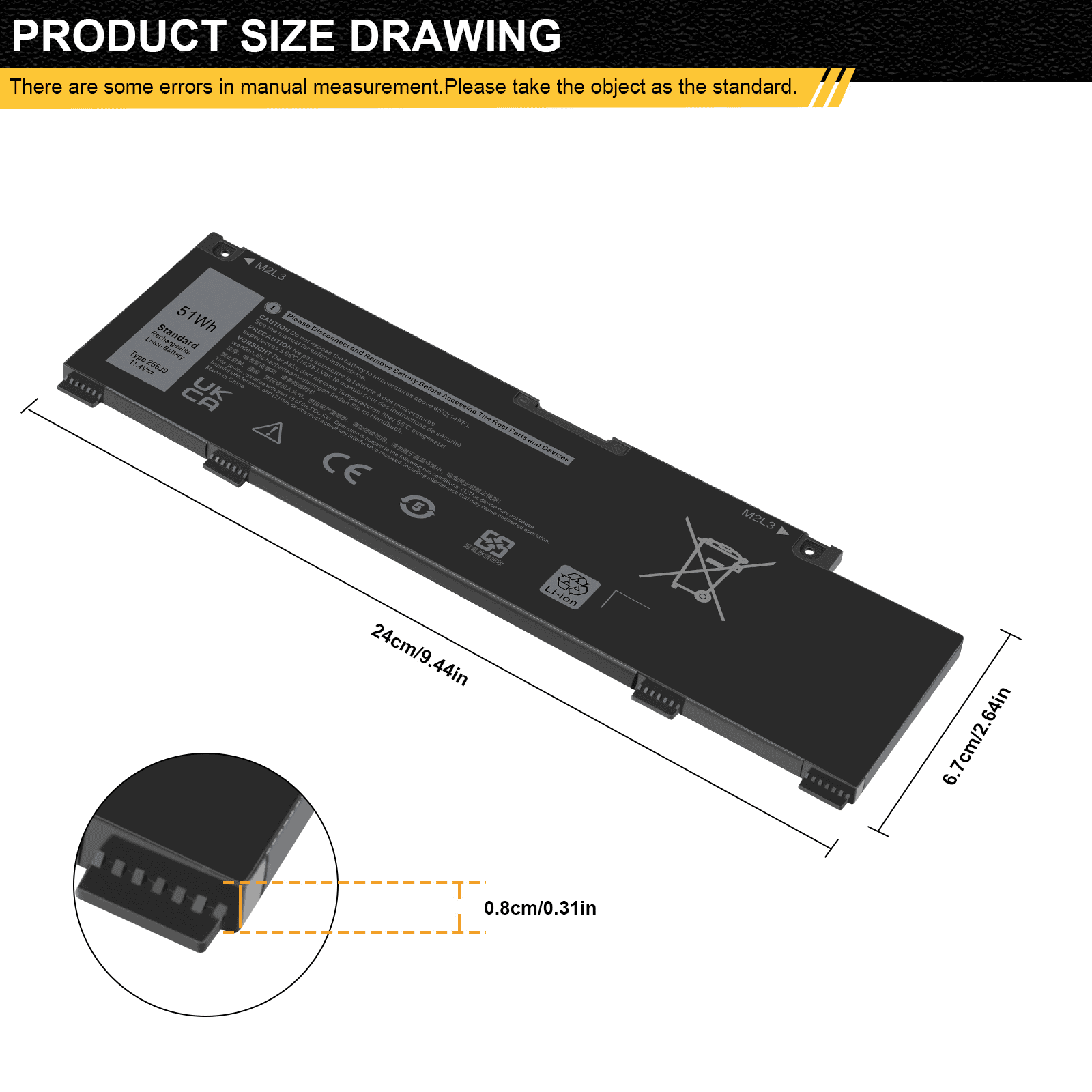 FOR DELL G3 3590 G5 5500 G5 SE 5505 11.4V 51WH 4255MAH LI-ION BATTERY 415CG
