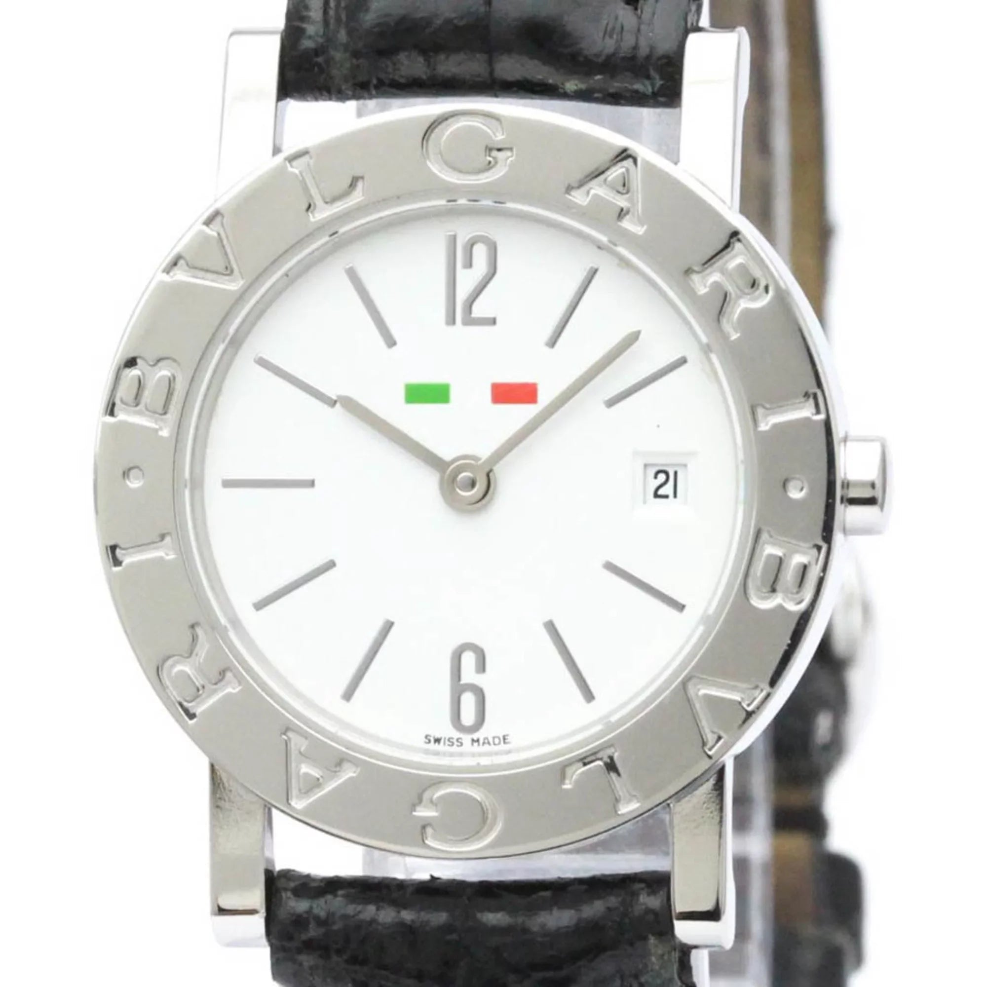 Pre-Owned Polished BVLGARI BVLGARI-BVLGARI Steel Quartz Ladies Watch BB26SL BF558550 (Good)