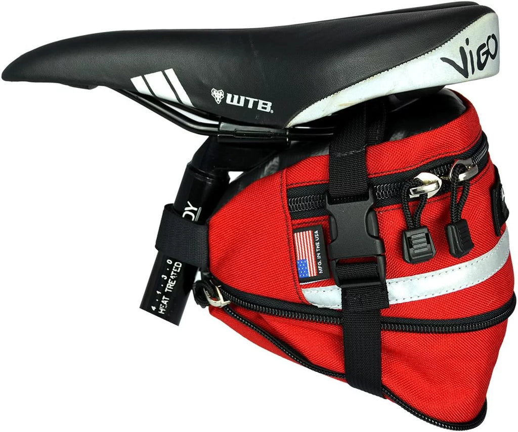 Lone Peak Deluxe Expandable Bicycle Seat Bag Red