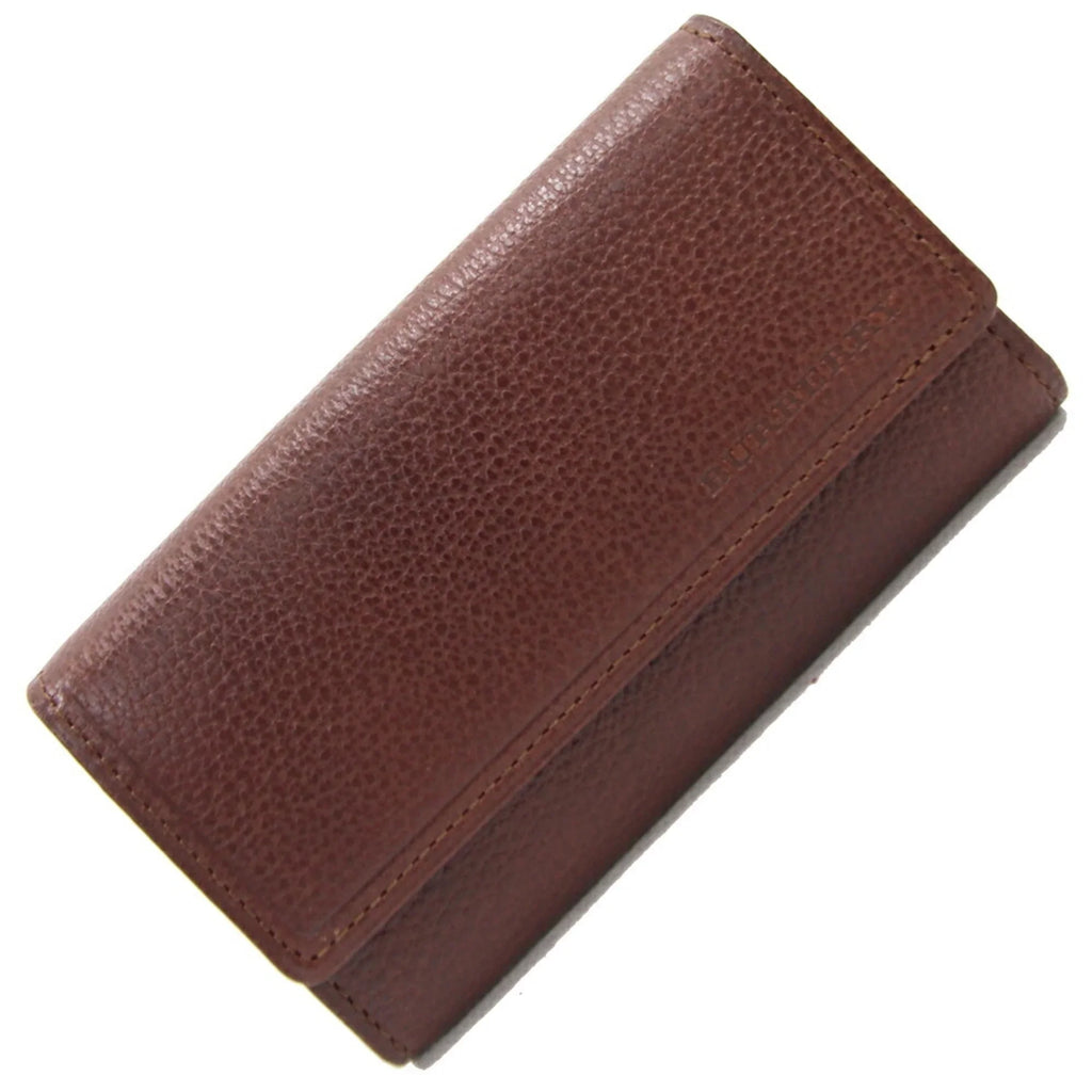 Pre-Owned Burberry 5 Key Case MS152 Dark Brown Leather Check Coin Holder BURBERRY (Good)