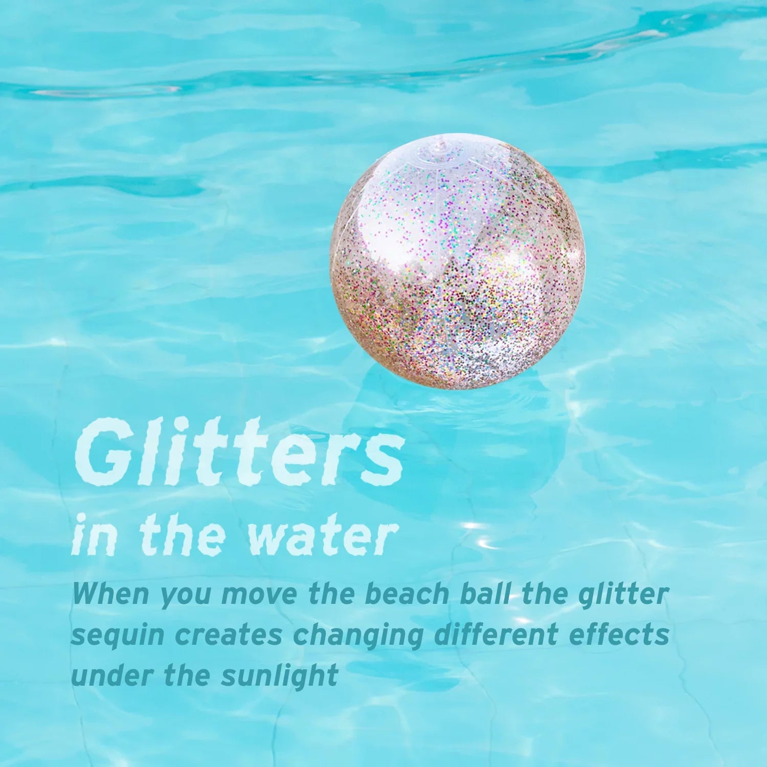 Junipel InfLatitudeable Beach Glitter Ball with Confetti 16 & 24 Inch Premium Beach Theme Water Sand Toy for Beach Party Decoration, Pool Party Supplies Summer Beach Balls -Set of 6 |