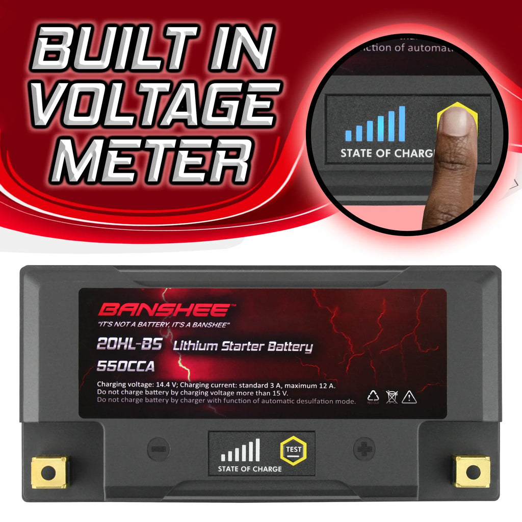 Banshee YTX20L-BS LiFePO4 Motorsports Battery Compatible with American Iron Horse Ranger 2001 to 2002