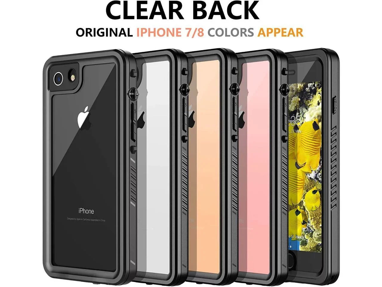 iPhone SE 2022 Case / iPhone SE 2020 Case / iPhone 7 8 Case Waterproof with Built-in Screen Protector, Shockproof Protective Cover